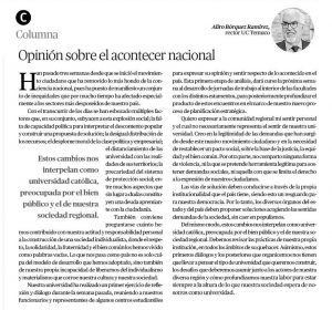 Prensa UC Temuco » Columna de opinión Rector Bórquez sobre acontecer nacional