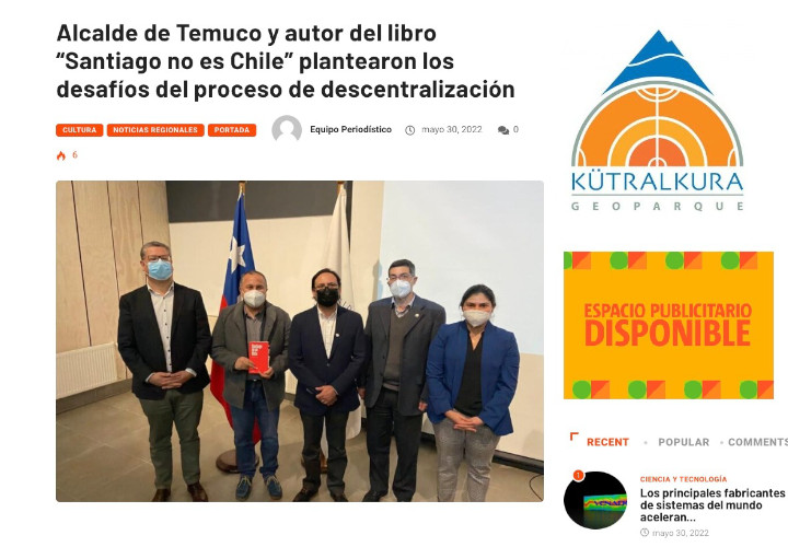 Alcalde de Temuco y autor del libro “Santiago no es Chile” plantearon los desafíos del proceso de descentralización > UCT