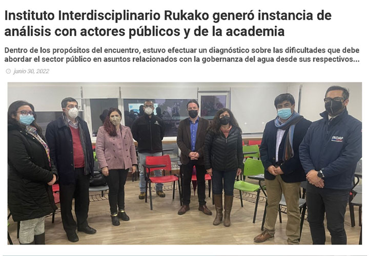 Instituto Interdisciplinario Rukako generó instancia de análisis con actores públicos y de la academia